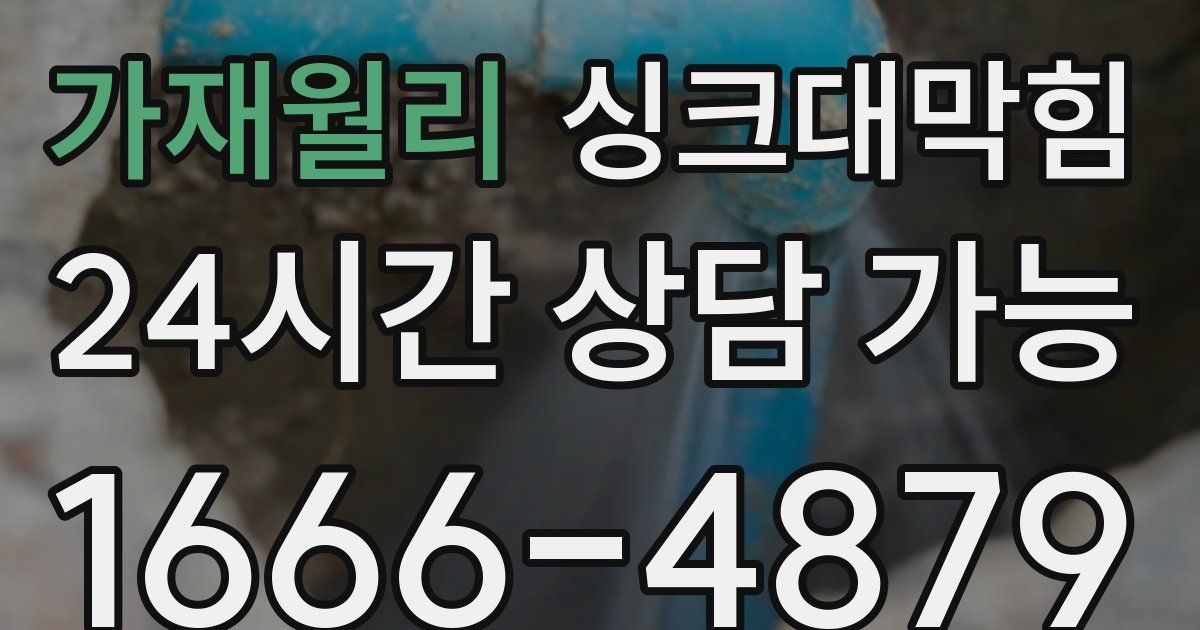 가재월리 싱크대 뚫기