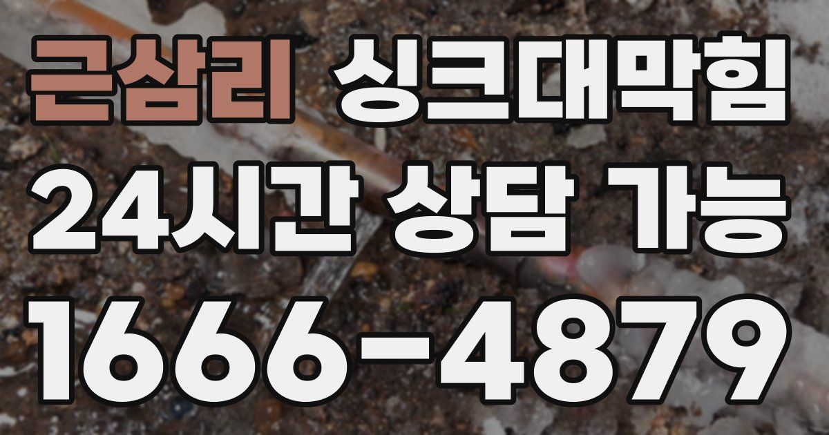 근삼리 싱크대 뚫기