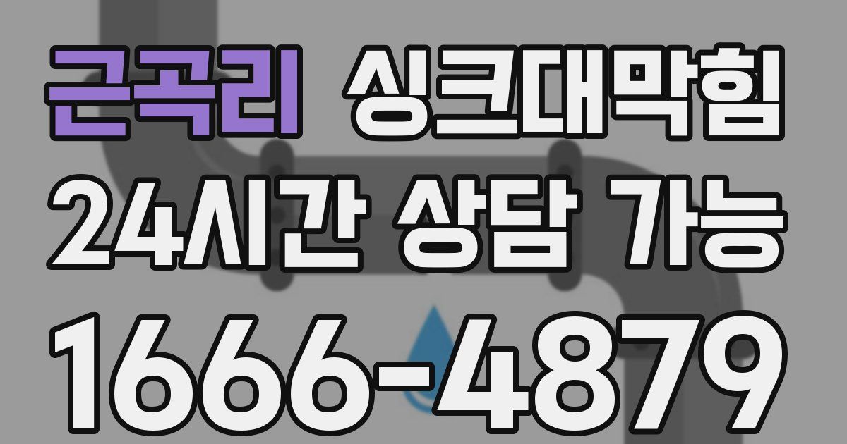 근곡리 싱크대 뚫기