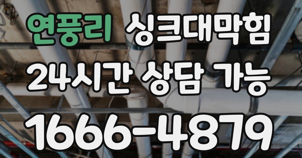 연풍리 싱크대 뚫기