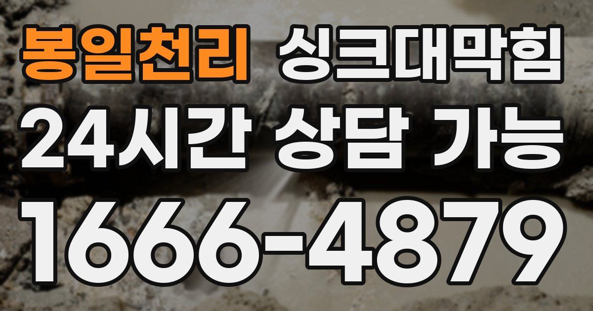 봉일천리 싱크대 뚫기