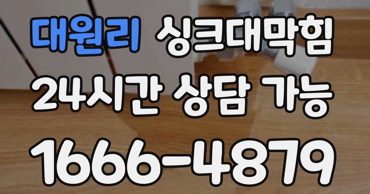대원리 싱크대 뚫기