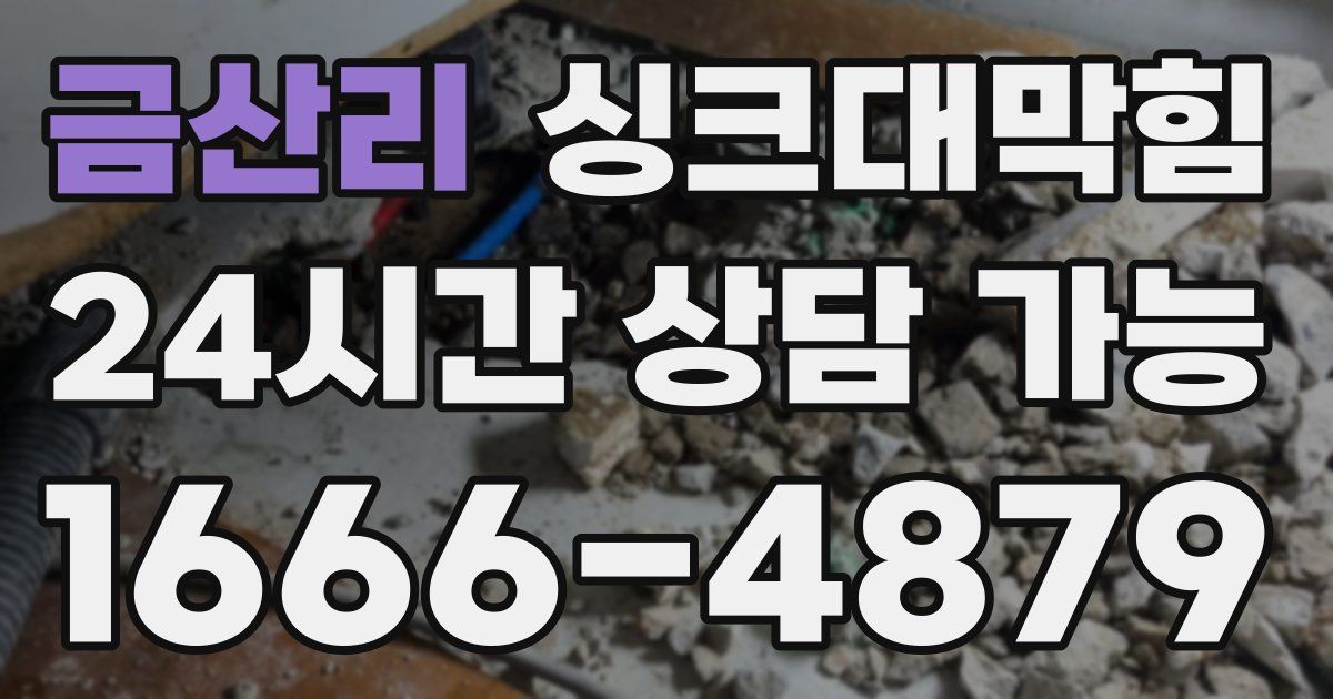 금산리 싱크대 뚫기
