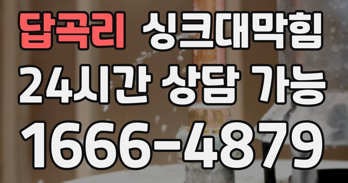 답곡리 싱크대 뚫기