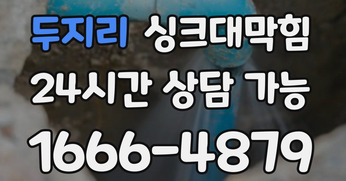 두지리 싱크대 뚫기