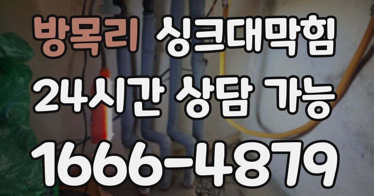 방목리 싱크대 뚫기