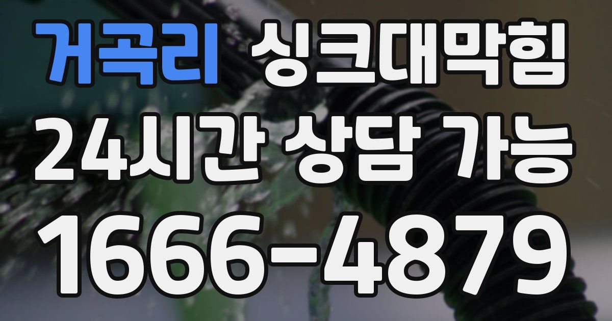 거곡리 싱크대 뚫기