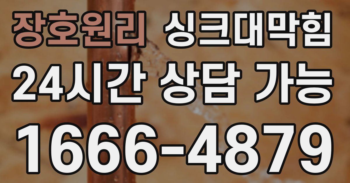 장호원리 싱크대 뚫기