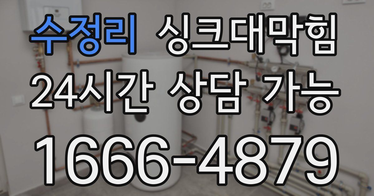 수정리 싱크대 뚫기