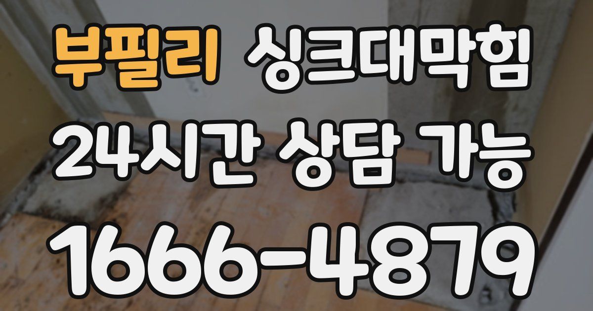 부필리 싱크대 뚫기