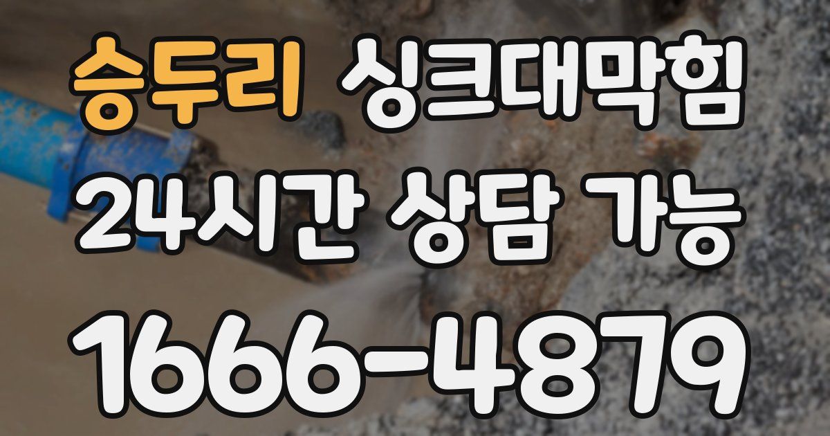 승두리 싱크대 뚫기