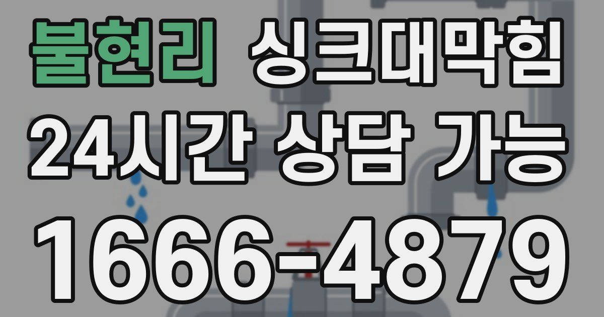 불현리 싱크대 뚫기