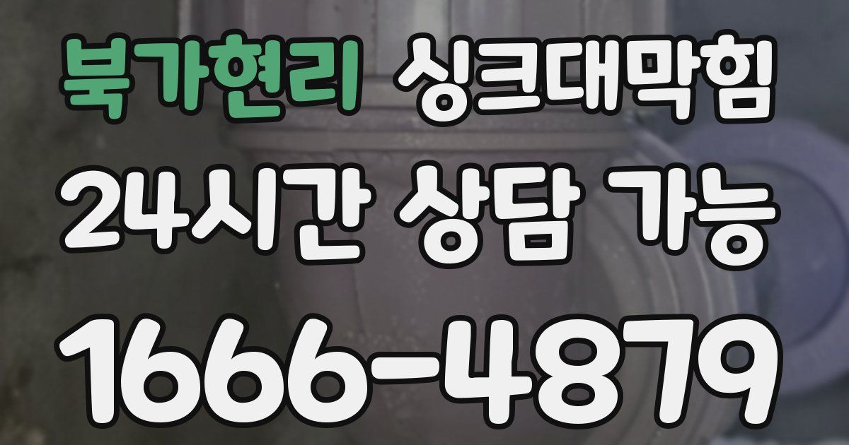 북가현리 싱크대 뚫기