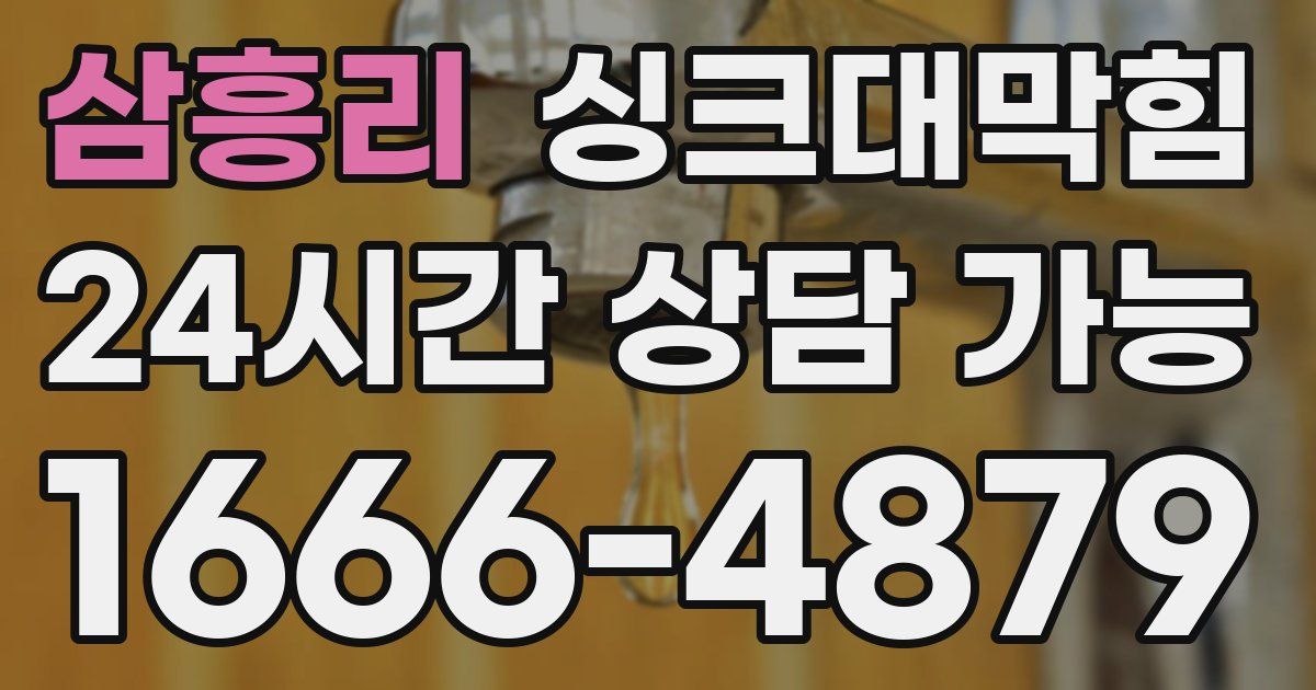 삼흥리 싱크대 뚫기