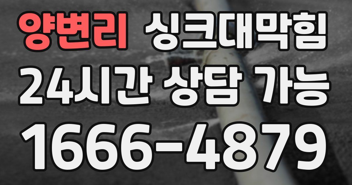 양변리 싱크대 뚫기