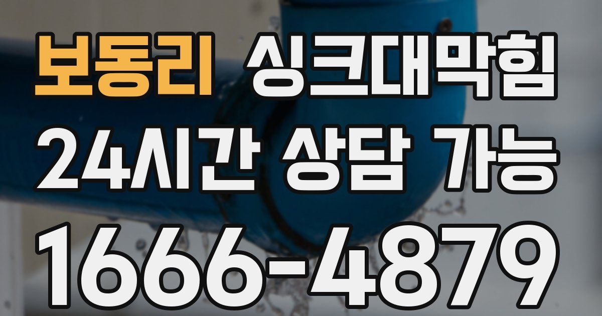 보동리 싱크대 뚫기