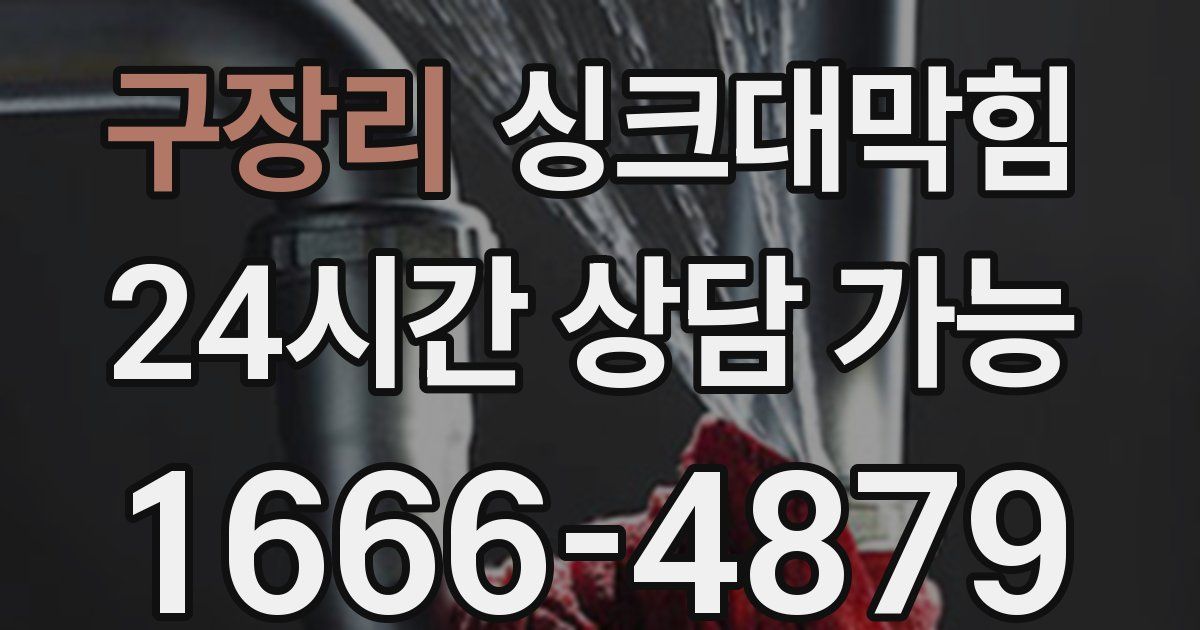 구장리 싱크대 뚫기
