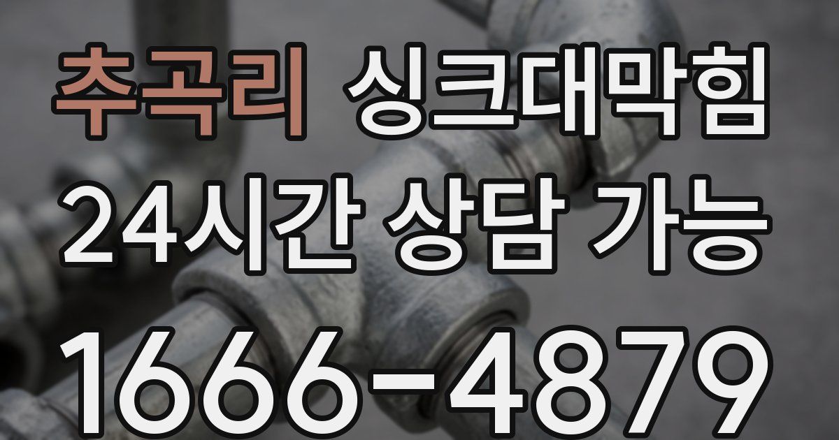 추곡리 싱크대 뚫기