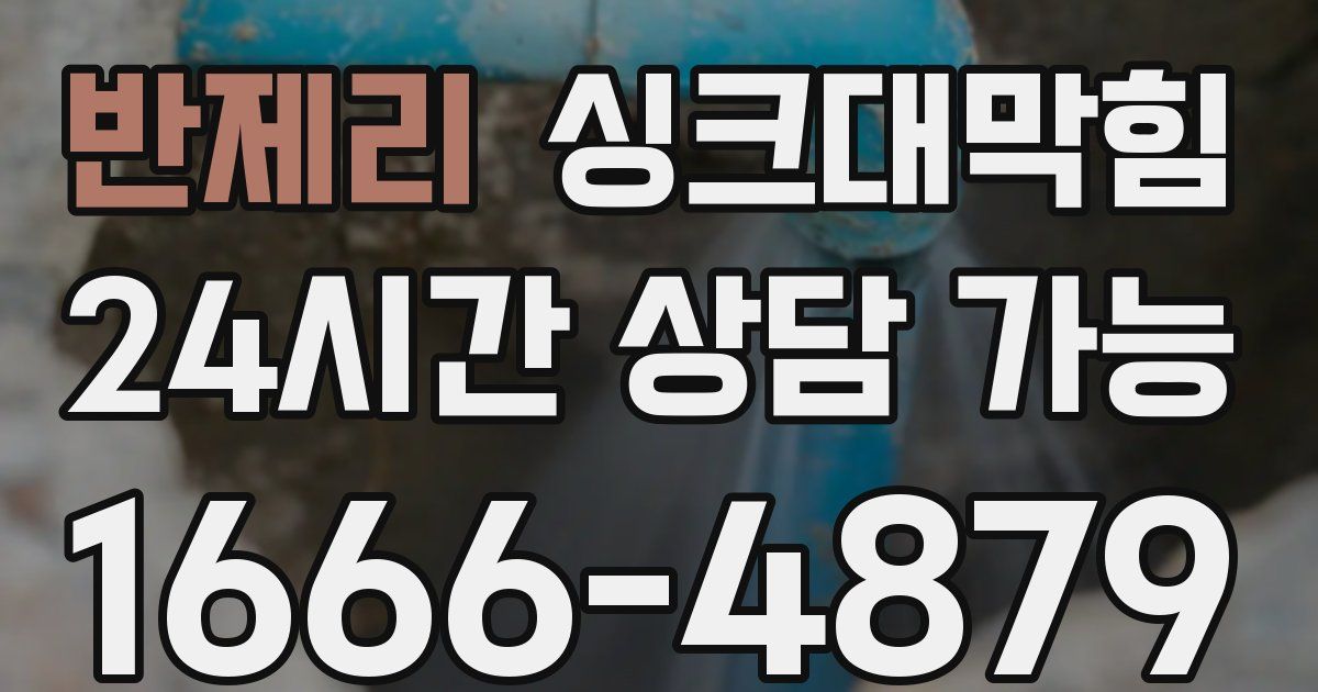 반제리 싱크대 뚫기