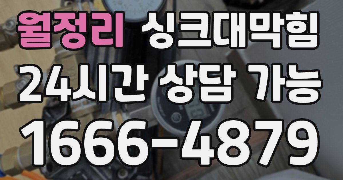 월정리 싱크대 뚫기