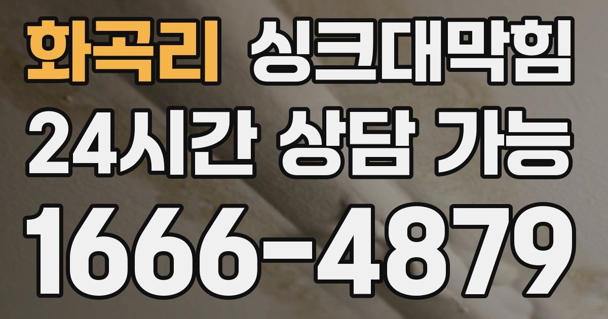 화곡리 싱크대 뚫기