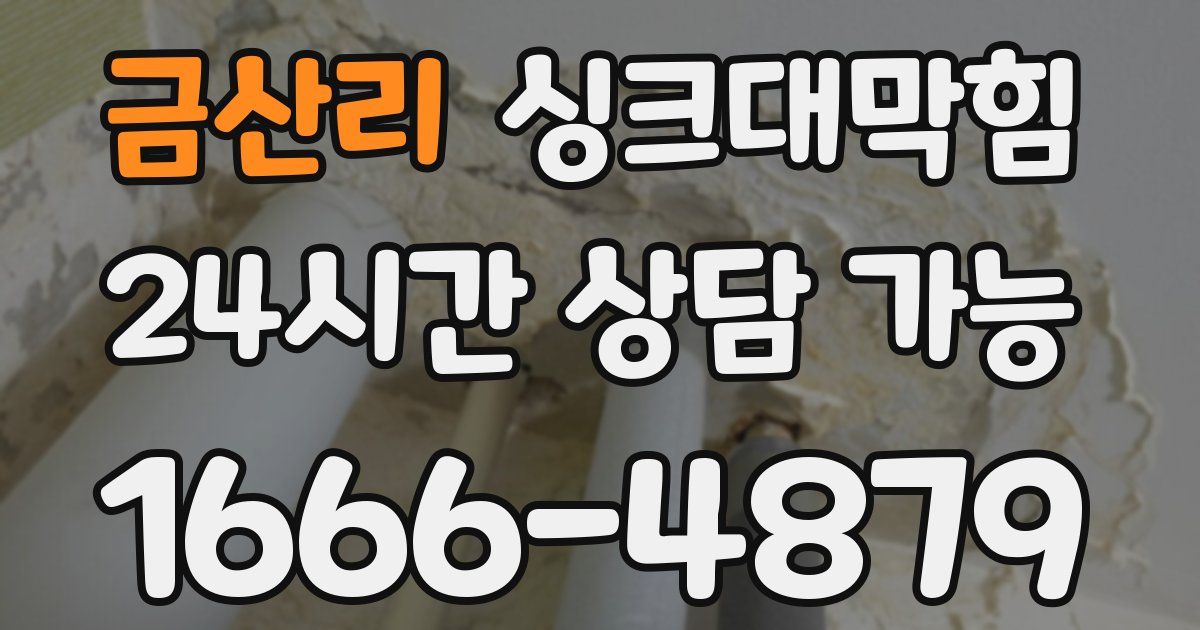 금산리 싱크대 뚫기