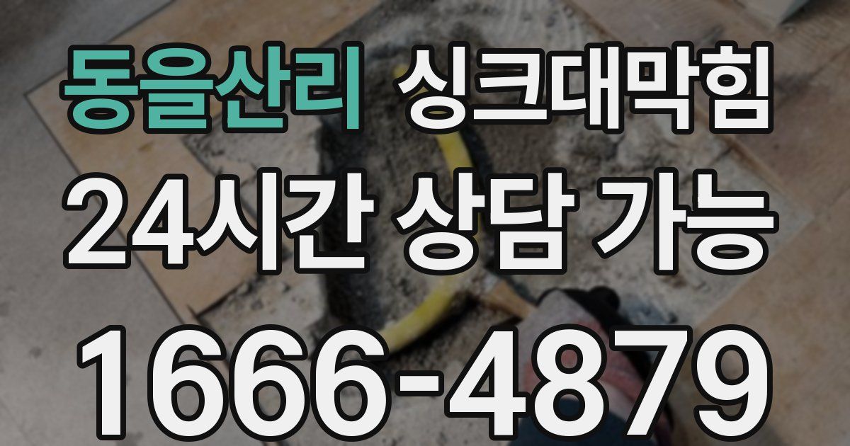 동을산리 싱크대 뚫기