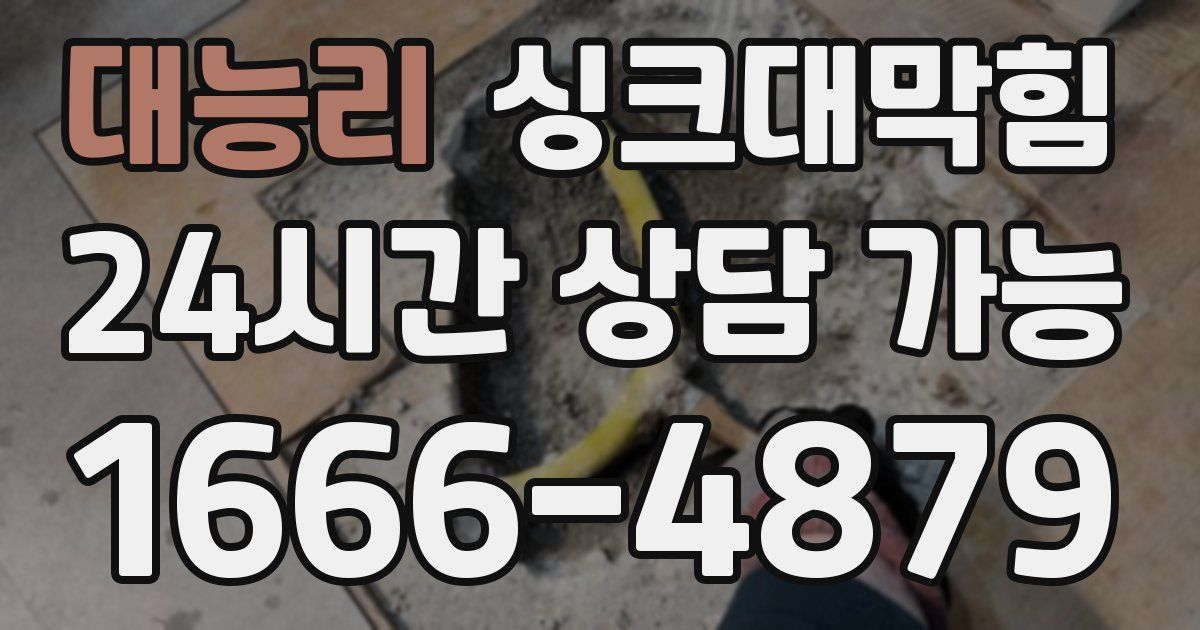 대능리 싱크대 뚫기