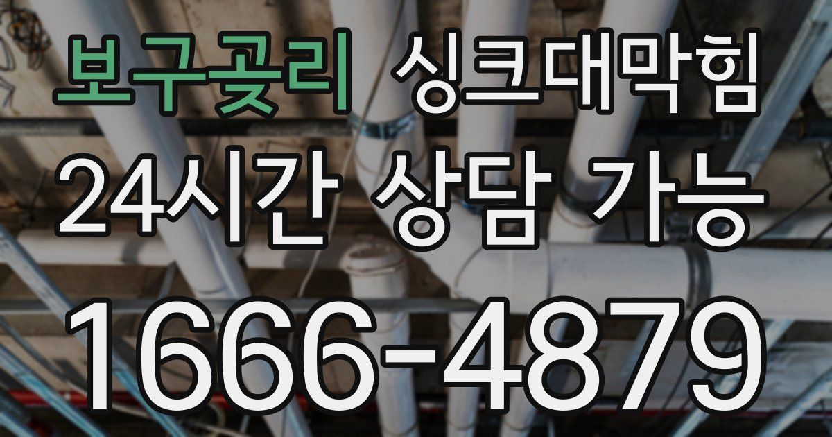 보구곶리 싱크대 뚫기