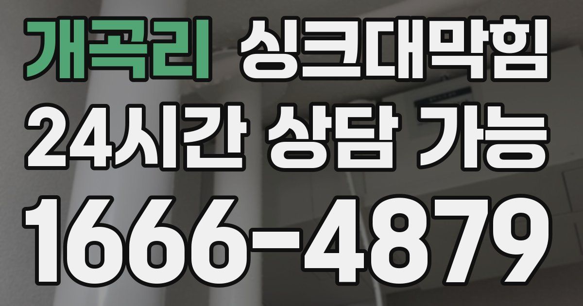 개곡리 싱크대 뚫기