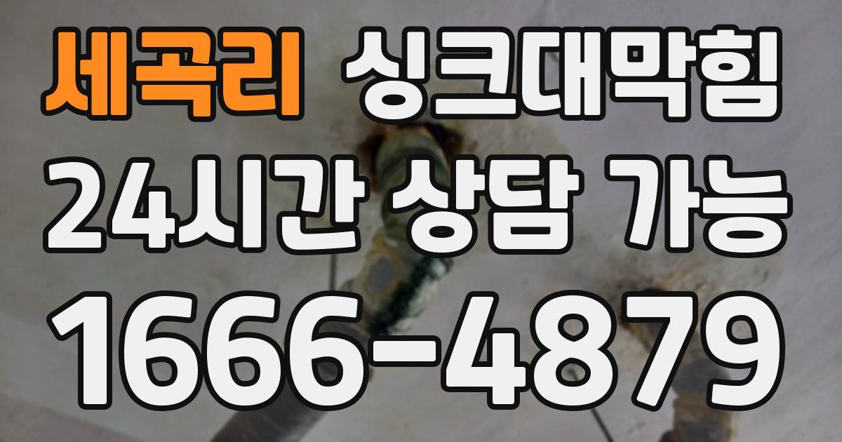 세곡리 싱크대 뚫기