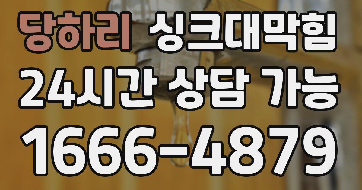 당하리 싱크대 뚫기