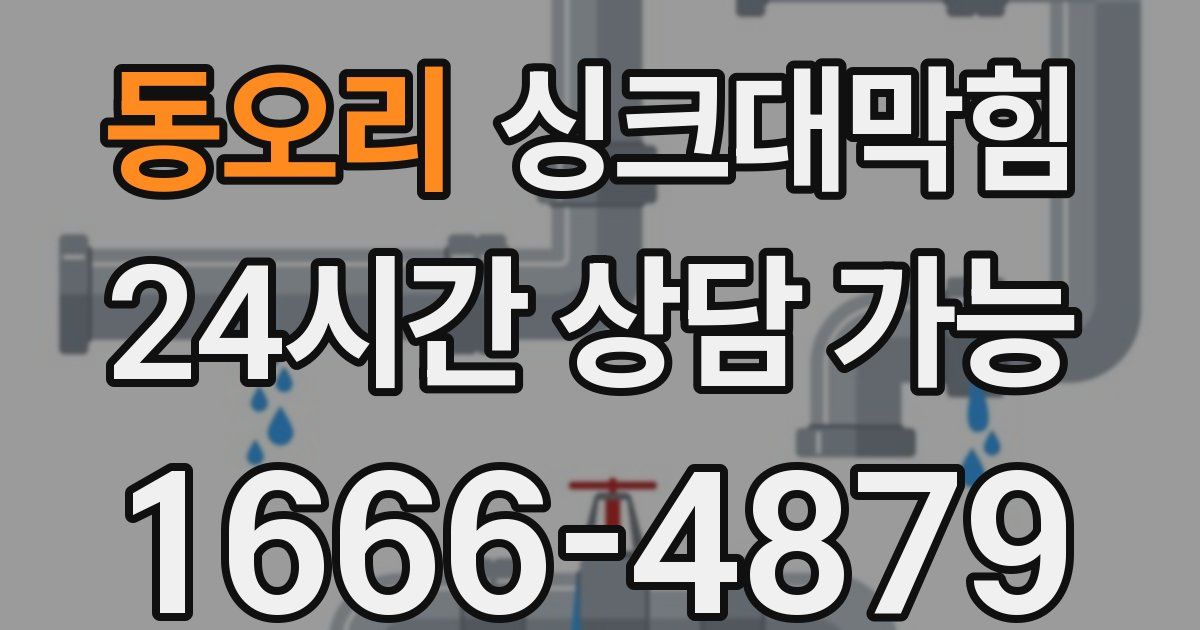 동오리 싱크대 뚫기
