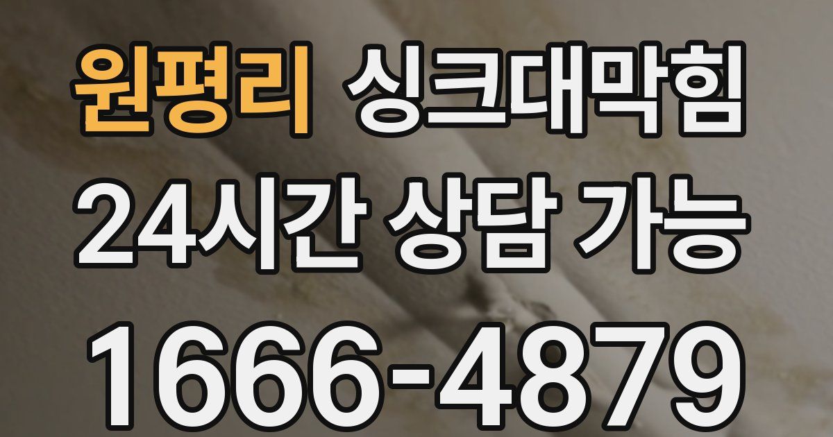 원평리 싱크대 뚫기