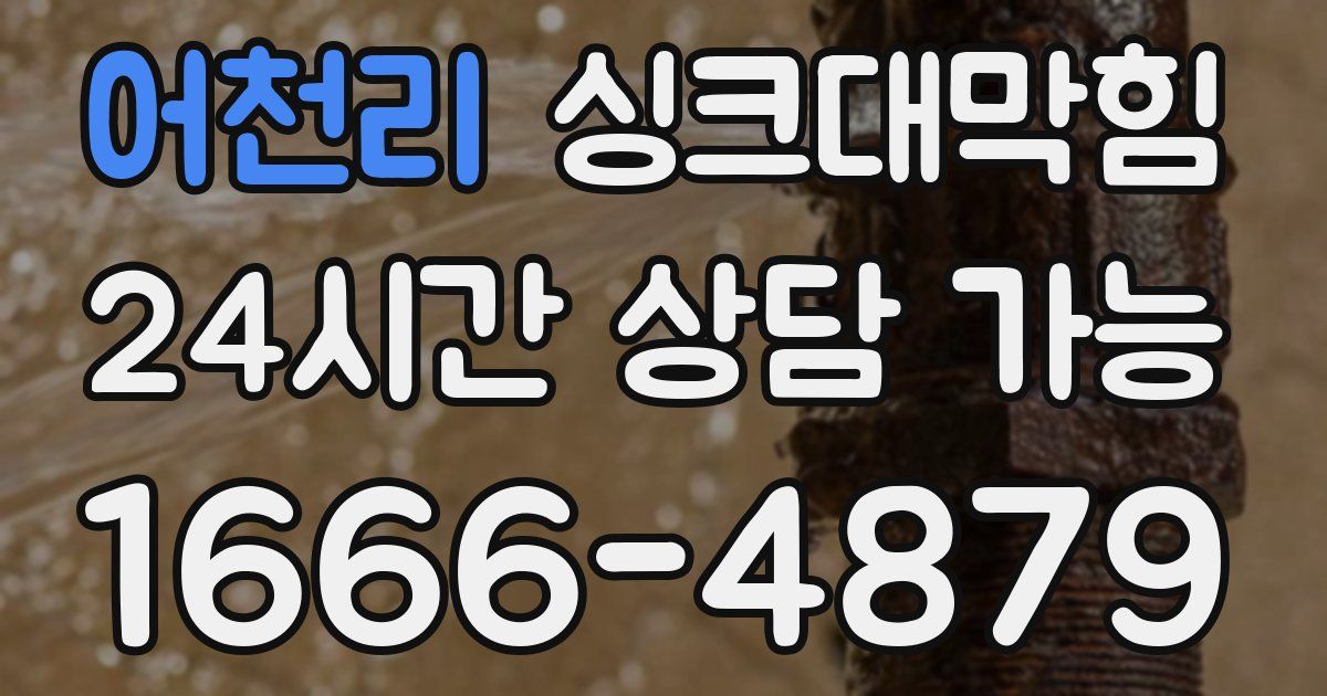 어천리 싱크대 뚫기