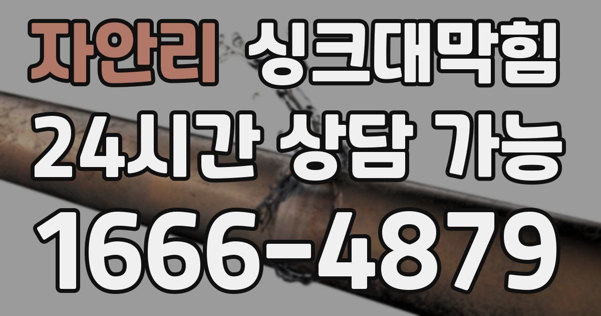 자안리 싱크대 뚫기
