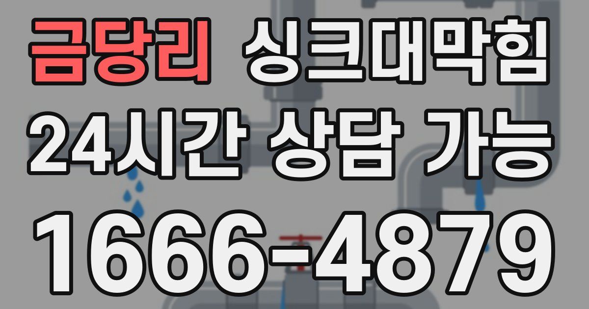 금당리 싱크대 뚫기