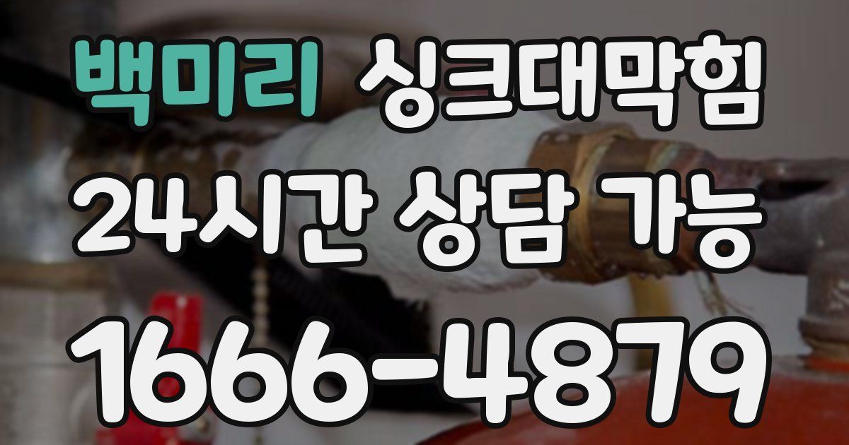 백미리 싱크대 뚫기