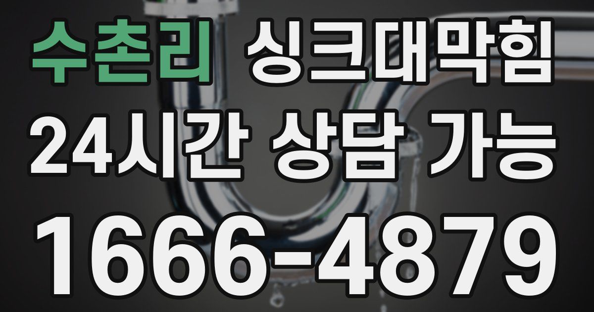 수촌리 싱크대 뚫기