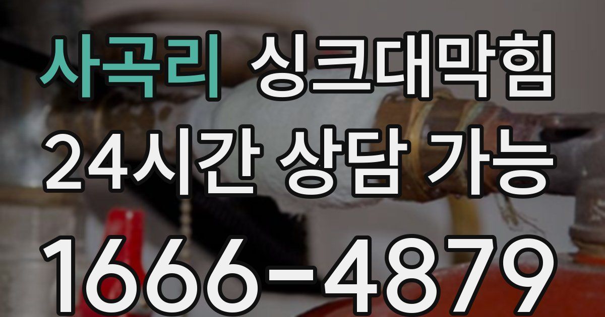 사곡리 싱크대 뚫기