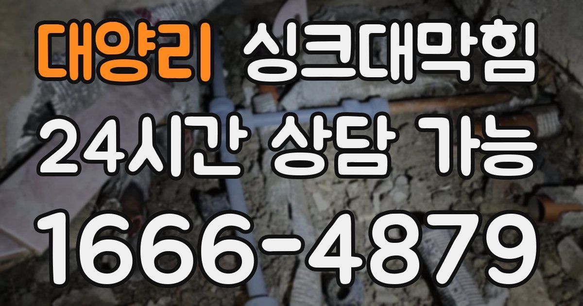 대양리 싱크대 뚫기