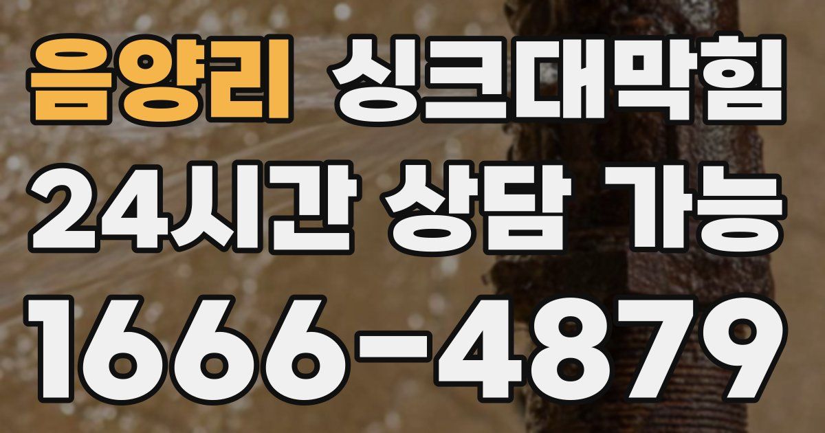 음양리 싱크대 뚫기
