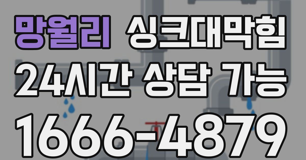 망월리 싱크대 뚫기