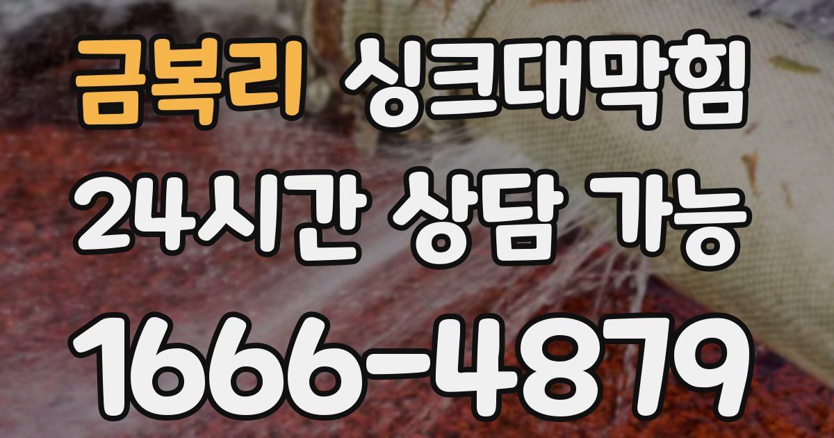 금복리 싱크대 뚫기