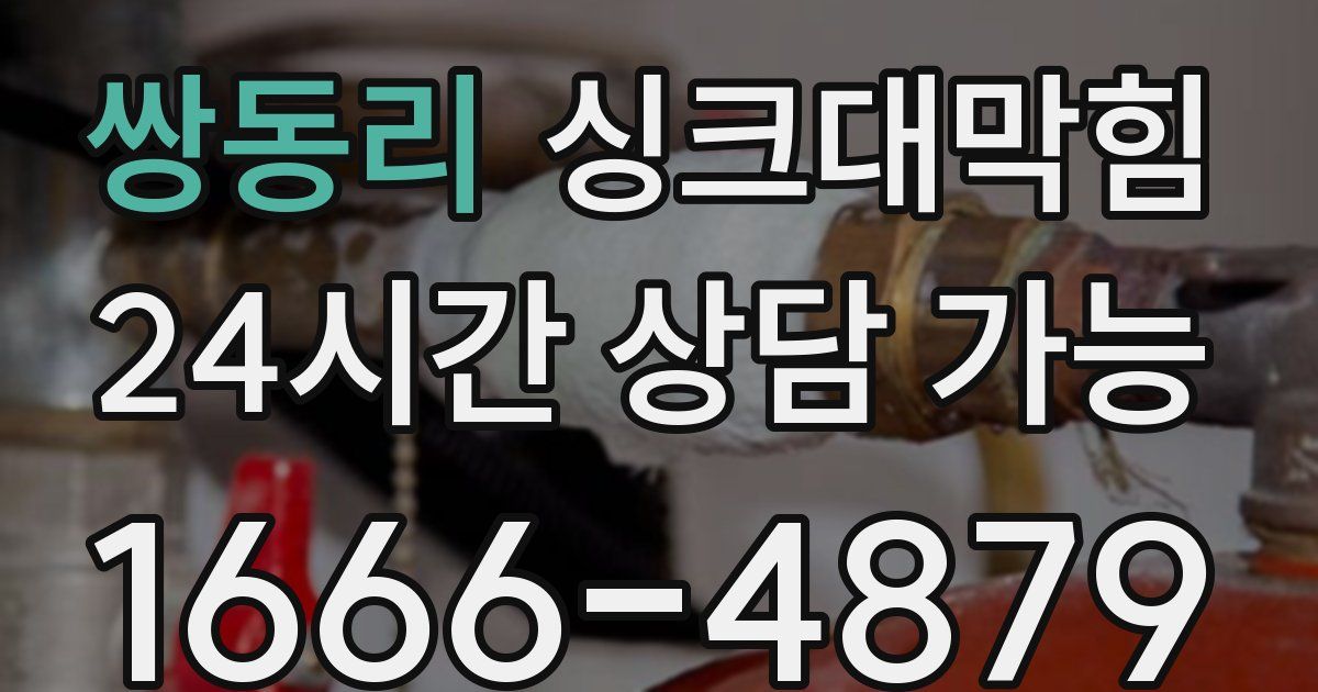 쌍동리 싱크대 뚫기