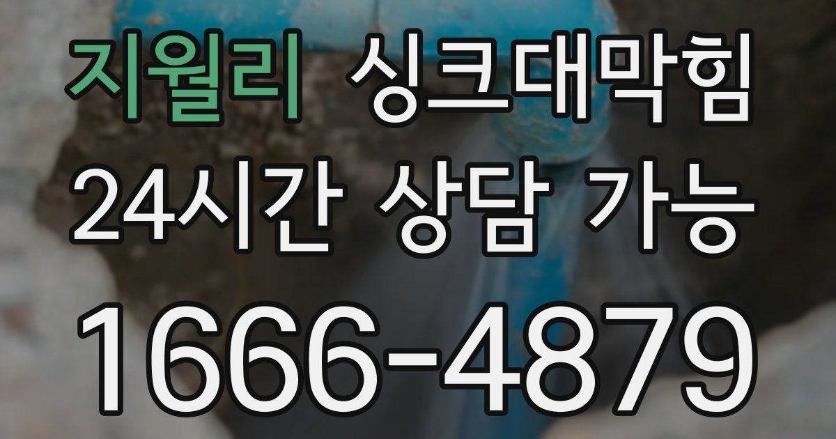 지월리 싱크대 뚫기