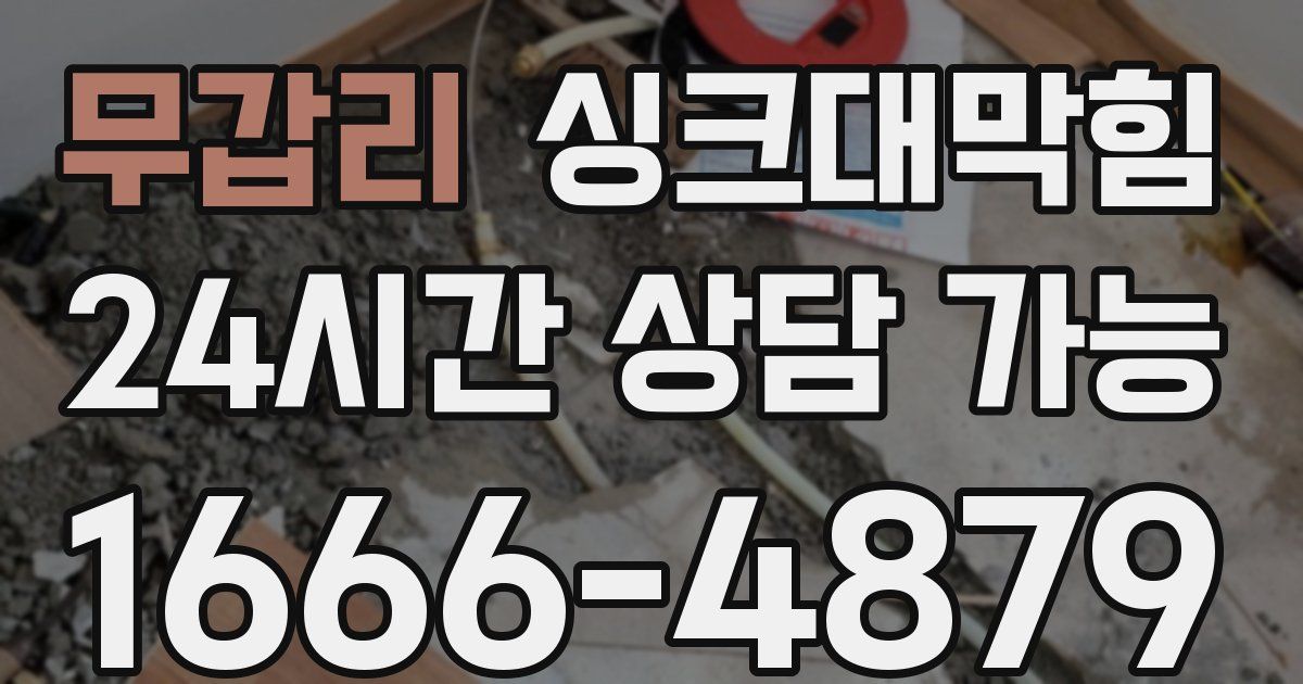 무갑리 싱크대 뚫기