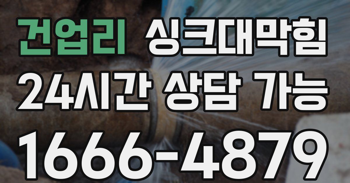 건업리 싱크대 뚫기