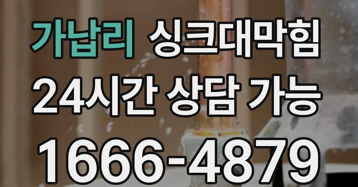 가납리 싱크대 뚫기