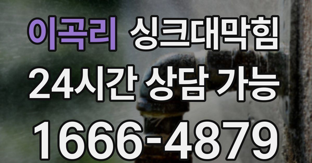 이곡리 싱크대 뚫기